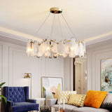 Postmodern 8-Light Tiered Cloud Glass Chandelier with Adjustable Cables