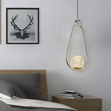 Goldene 1-Licht-LED-Geometrische Pendelleuchte aus Acryl für Schlafzimmer und Wohnzimmer