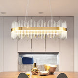 Modern Glass Kitchen Island Light in Brass with Adjustable Cables