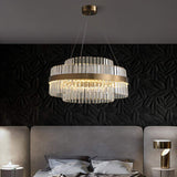 Modern Tiered Crystal LED Chandelier in Brass Dimmable Light-Richsoul-Ceiling Lights,Chandeliers,Lighting
