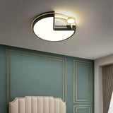 Modern Round White & Gold & Black LED Flush Ceiling Mount Light