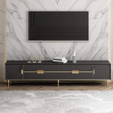 Nordic Black TV Stand 4-Drawer 2-Door Media Console Gold Finish in Small-Richsoul-Furniture,Living Room Furniture,TV Stands