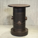 21.7" Industrial Distressed Bar Table with Solid Wood Round Top
