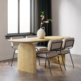 59" Modern Wooden Dining Table Solid Wood Table for 4 Seaters