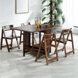 Juego de mesa de comedor plegable de 5 piezas de madera maciza moderna de 57 "con 4 sillas