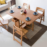 57 "Ensemble de table à manger en bois massif moderne pliant 5 pièces feuille de dépôt avec 4 chaises