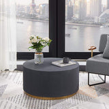 Industrial Coffee Table Round Cement-Like Coffee Table in Light Gray-Richsoul-Coffee Tables,Furniture,Living Room Furniture
