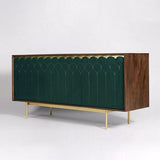 59" Green Credenza Storage Sideboard Cabinet Mid-Century Modern