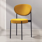 Moderne gepolsterte Esszimmerstühle Leinen Beistellstuhl 2er-Set in Gelb