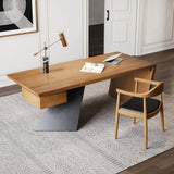 55" Modern Industrial Writing Desk for Office with One Drawer Distressed-Desks,Furniture,Office Furniture