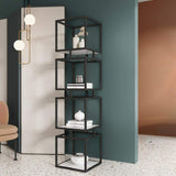 Modern Simple Gold Cube Bookcase with Metal Tower Display Shelf-Bookcases &amp; Bookshelves,Furniture,Office Furniture