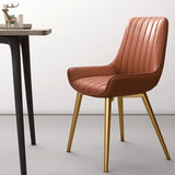 Orange Dining Chairs with PU Leather Upholstery & High Back Dining Table Chair Set of 2