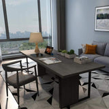 55.1" Black Rectangular Desk with Drawer Solid Wood Writing Desk-Desks,Furniture,Office Furniture