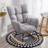 Modern Gray Accent Chair with Tufted Upholstered Cotton & Linen Rocking-Richsoul-Chairs &amp; Recliners,Furniture,Living Room Furniture