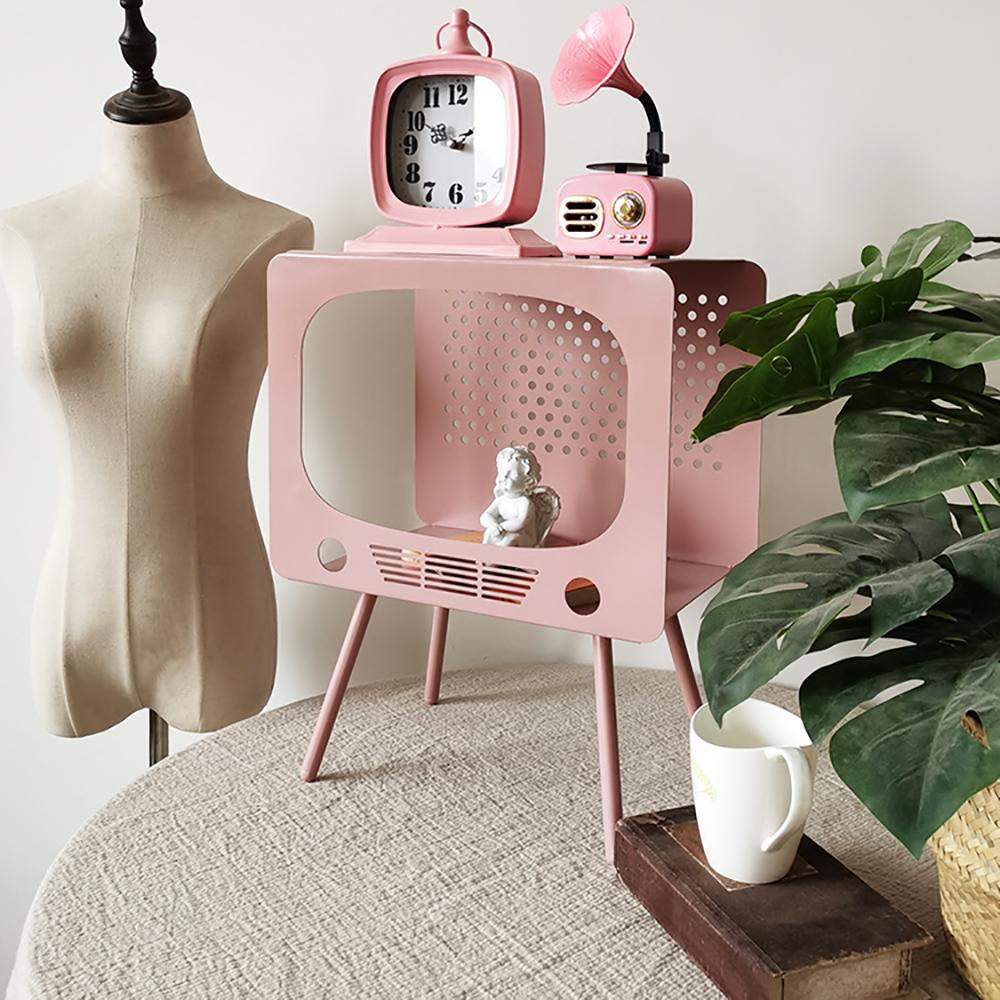 TV Sculpt Display Shelving Unique End Table in Pink-Richsoul-End &amp; Side Tables,Furniture,Living Room Furniture