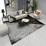 Modern Abstract Gray and Gold Rug Rectangle 5'x 7' Area Rug