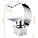 Mooni Chrome Waterfall Bathroom Sink Faucet Single Handle