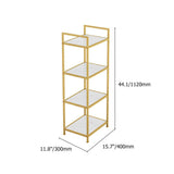 Modern Bathroom Freestanding Storage Shelving in Gold & White