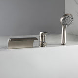 Victoria Deck Mount Waterfall Tub Faucet with Handheld Shower in Brushed Nickel