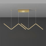 Gold LED Island Light Fixture 2-Light Geometric Kitchen Pendant Light