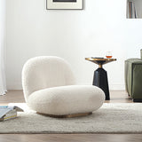 OffWhite Boucle Floor Sofá Lounge Chair Cojín suave Single Sleeper