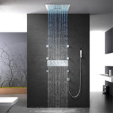 Système de douche de 16 "mural en noir 4 fonction thermostatique