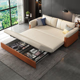79-Zoll-Schlafsofa mit Stauraum, gepolstertes, umwandelbares Bett aus Baumwolle und Leinen