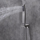Grifo de ducha termostático de lluvia moderno de 16 ", sistema de ducha de níquel cepillado con ducha de mano