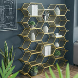 創造的な幾何学的なハニカム標準的な金属の本棚