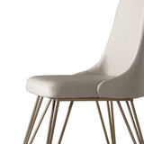 Chaise de salle à manger en faux cuir moderne avec des jambes en acier inoxydable