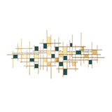 Modern Gold & Dark Green Metal Wall Decor Home Art