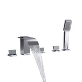 Milly Cascade Waterfall Widespread Deck-Mount Roman Tub Filler Faucet & Hand Shower