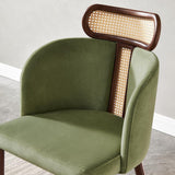 Chaise de salle à manger en velours vert moderne