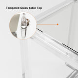 Savea Escritorio de oficina moderno rectangular de vidrio templado transparente de 47.2"