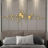 Decoración de pared de metal con patrones geométricos 3D de lujo con efectos superpuestos