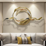 Modern Surge Fishes Metal Wall Decor with Unique Shape in Gold