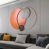 Cercles géométriques modernes décor mural créatif art mural de maison métallique
