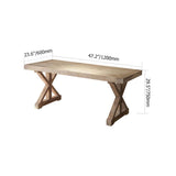 59.1" Rustic Farmhouse Wooden Office Desk in Natural with Trestle