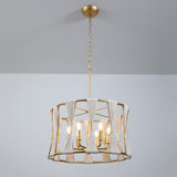 Modern Art Deco 6-Light Drum Chandelier Light Natural Rope Beige Hand-wrapped Lamp