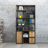 70" Industrial Etagere Bücherregal mit Tür aus Metall