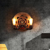 Retro Industrial Wall Sconce,New Rustic 2-Light E26 Edison Light Fixture,with Water Pipe