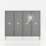 Nordic Gray Shoe Cabinet 3-Door Slim Shoe Organizer Adjustable Shelves in Small