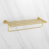 Étagère de salle de bain en laiton de 24 "avec un porte-serviette en or brossé