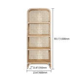 59 "Natural Rattan Congrase Cookcage 4 Tier Open Storage Display Wooden Wooden Resflesh