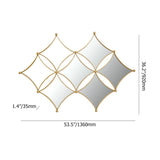 Luxury Gold Metal Wall Mirror Geometric Rhombus Home Decor