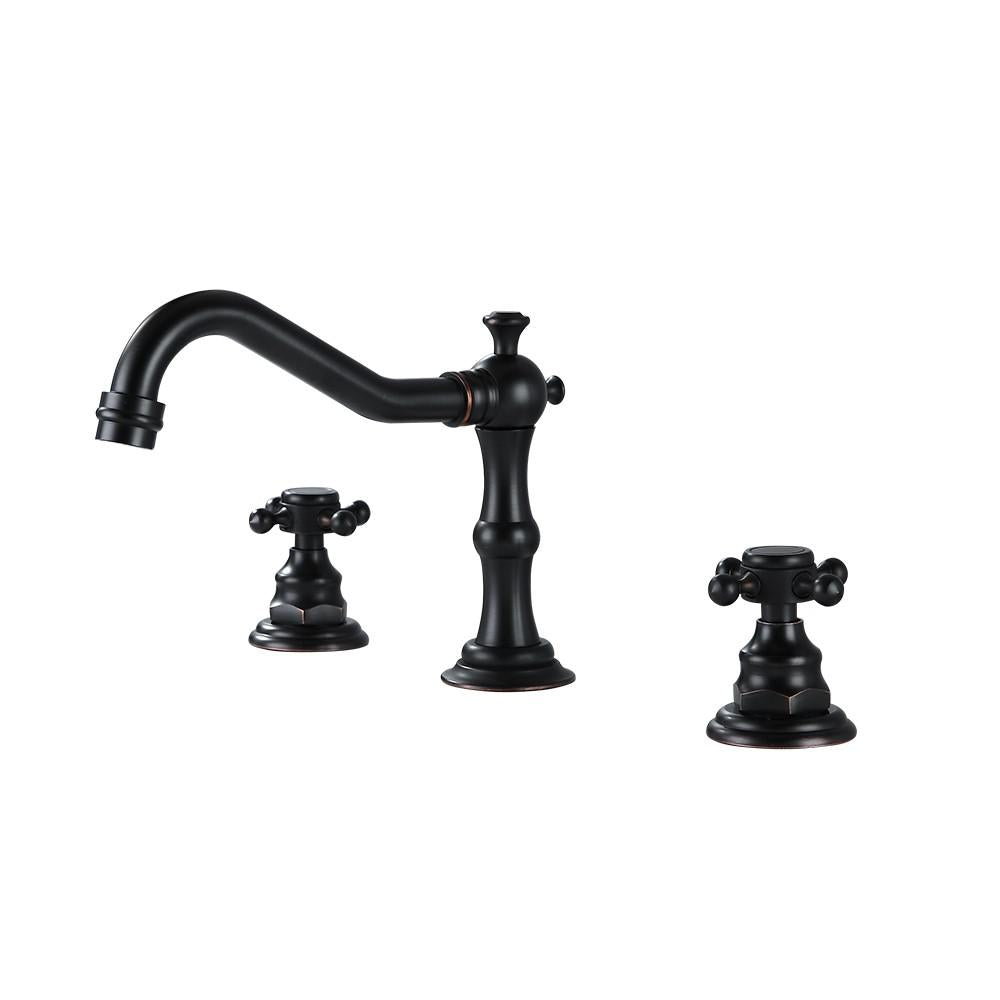 Chester Traditional Double Handle Bathroom Widespread Sink Faucet Victorian Spout