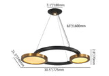 Moderne Circle Chandelier LED-Pendelleuchte in Schwarz &amp; Gold