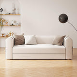 87" Modern White Boucle 3-Seater Sofa Upholstered   Convertible  with Side Storage