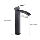 Zosh Modern Waterfall Spout One Hole Solid Brass Vessel Sink Faucet in Antique Black