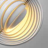 Rotatable Modern 1-Light Globe Metal Pendant Light White Color
